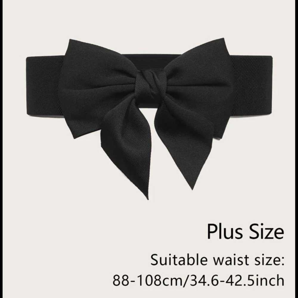 Elegant Black Bow Belt